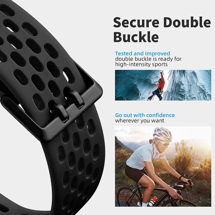 Cinturino per orologio in silicone traspirante con fori xDfind, For Fitbit Charge 6 / 5