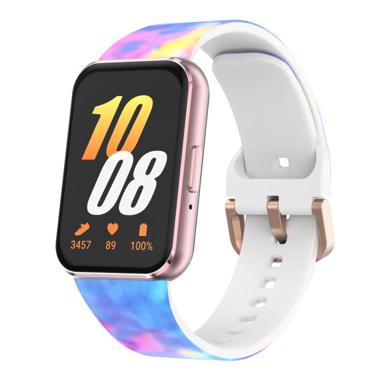 Cinturino per orologio in silicone stampato con fibbia dorata xDfind, For Samsung Galaxy Fit3