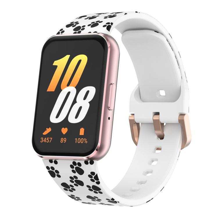 Cinturino per orologio in silicone stampato con fibbia dorata xDfind, For Samsung Galaxy Fit3