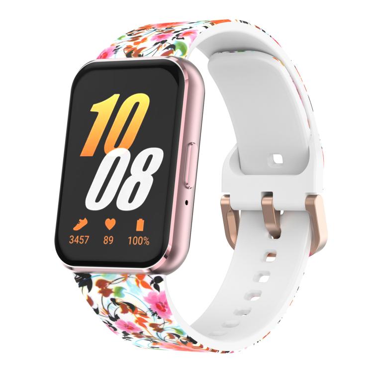 Cinturino per orologio in silicone stampato con fibbia dorata xDfind, For Samsung Galaxy Fit3