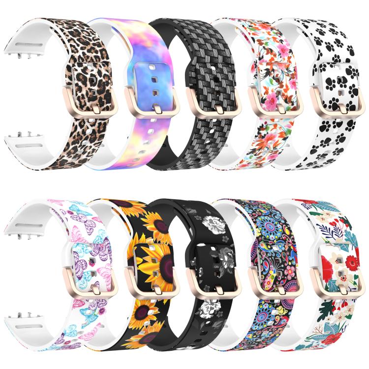 Cinturino per orologio in silicone stampato con fibbia dorata xDfind, For Samsung Galaxy Fit3