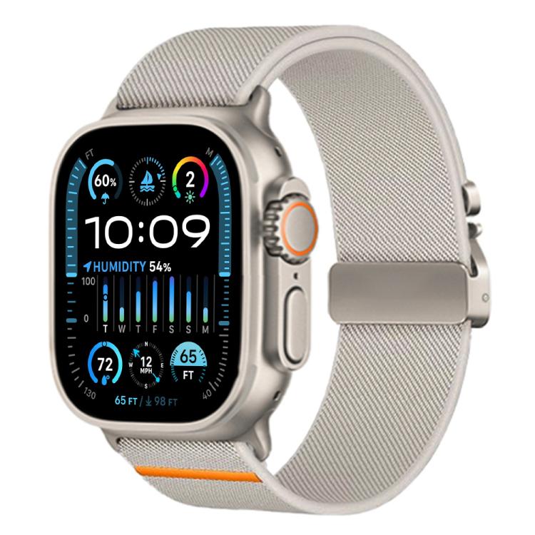 Cinturino per orologio in nylon elasticizzato con fibbia a paracadute xDfind, For Apple Watch 42 / 44 / 45 / 46 / 49mm, For Apple Watch 38 / 40 / 41 / S10 42mm