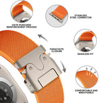 Cinturino per orologio in nylon elasticizzato con fibbia a paracadute xDfind, For Apple Watch 42 / 44 / 45 / 46 / 49mm, For Apple Watch 38 / 40 / 41 / S10 42mm