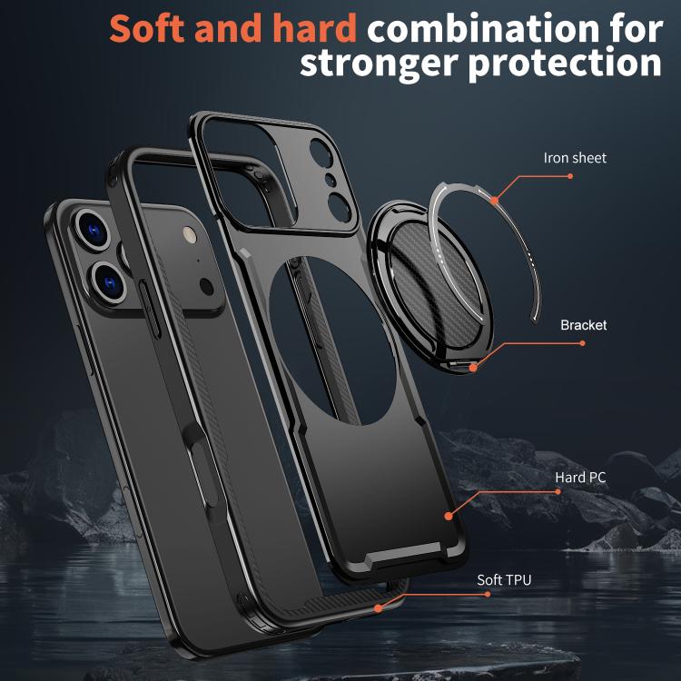 Custodia per telefono Kalebol in metallo con rotazione a 360 gradi e supporto MagSafe., For iPhone 17, For iPhone 17 Air, For iPhone 16 Pro Max, For iPhone 16 Pro
