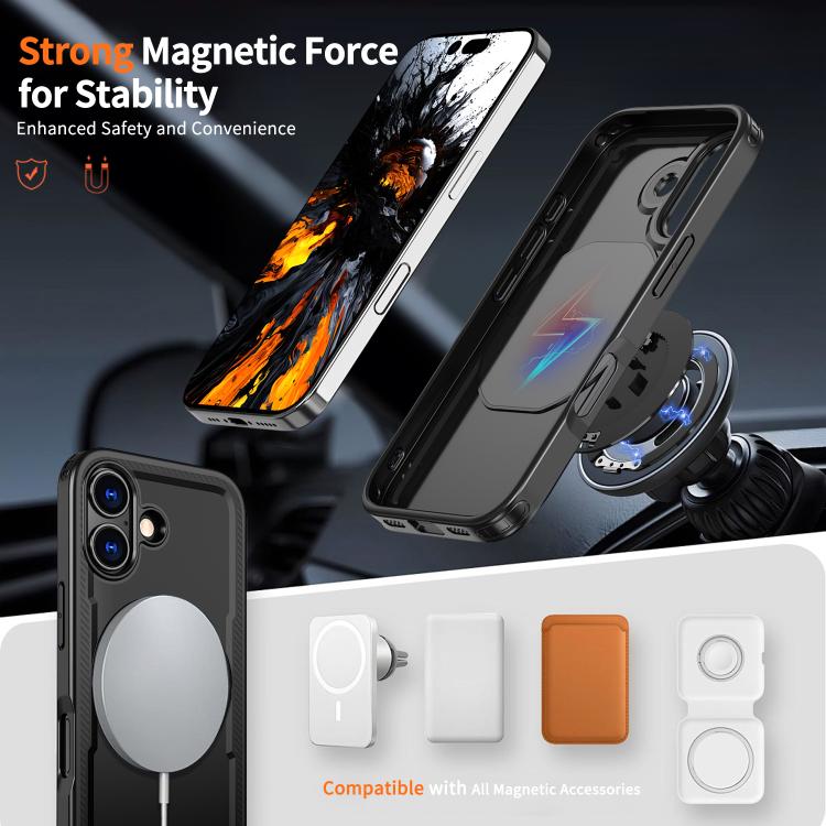 Custodia per telefono Kalebol in metallo con rotazione a 360 gradi e supporto MagSafe., For iPhone 17, For iPhone 17 Air, For iPhone 16 Pro Max, For iPhone 16 Pro