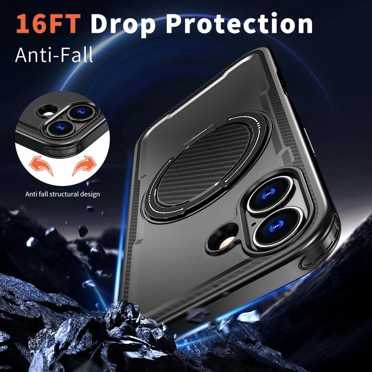 Custodia per telefono Kalebol in metallo con rotazione a 360 gradi e supporto MagSafe., For iPhone 17, For iPhone 17 Air, For iPhone 16 Pro Max, For iPhone 16 Pro
