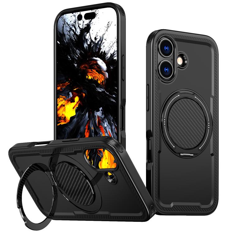 Custodia per telefono Kalebol in metallo con rotazione a 360 gradi e supporto MagSafe., For iPhone 17, For iPhone 17 Air, For iPhone 16 Pro Max, For iPhone 16 Pro
