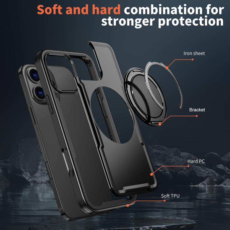 Custodia per telefono Kalebol in metallo con rotazione a 360 gradi e supporto MagSafe., For iPhone 16 Plus, For iPhone 16, For iPhone 15 Pro Max, For iPhone 15 Pro