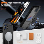 Custodia per telefono Kalebol in metallo con rotazione a 360 gradi e supporto MagSafe., For iPhone 16 Plus, For iPhone 16, For iPhone 15 Pro Max, For iPhone 15 Pro