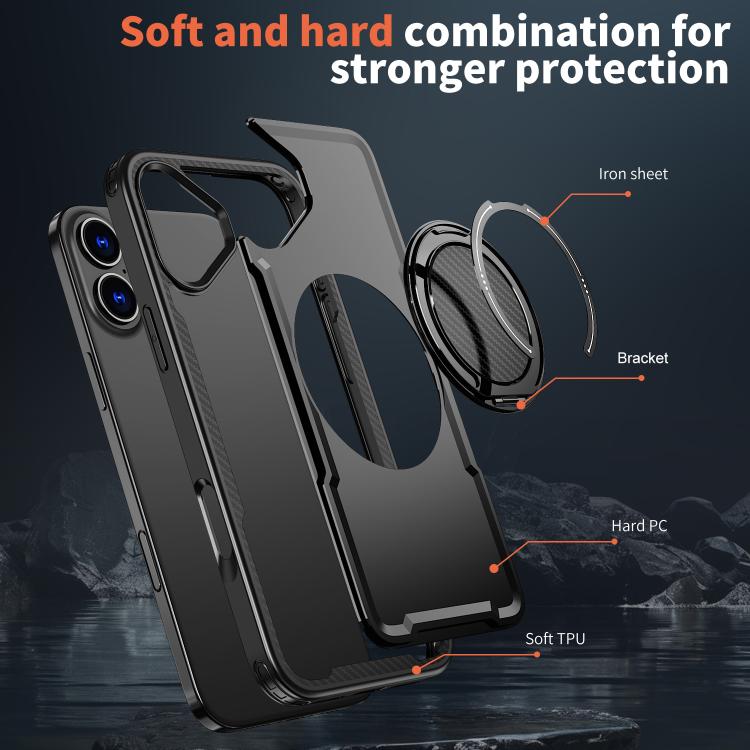 Custodia per telefono Kalebol in metallo con rotazione a 360 gradi e supporto MagSafe., For iPhone 16 Plus, For iPhone 16, For iPhone 15 Pro Max, For iPhone 15 Pro