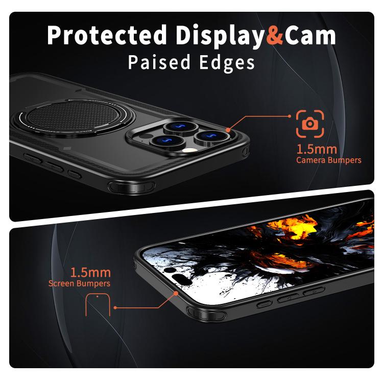 Custodia per telefono Kalebol in metallo con rotazione a 360 gradi e supporto MagSafe., For iPhone 15 Plus, For iPhone 15, For iPhone 14 Plus, For iPhone 14