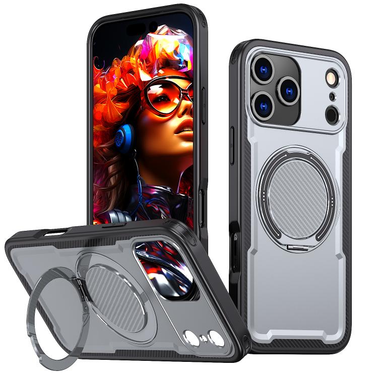 Custodia per telefono Kalebol in metallo con rotazione a 360 gradi e supporto MagSafe., For iPhone 18 Pro, For iPhone 18 Pro Max, For iPhone 17 Pro Max, For iPhone 17 Pro