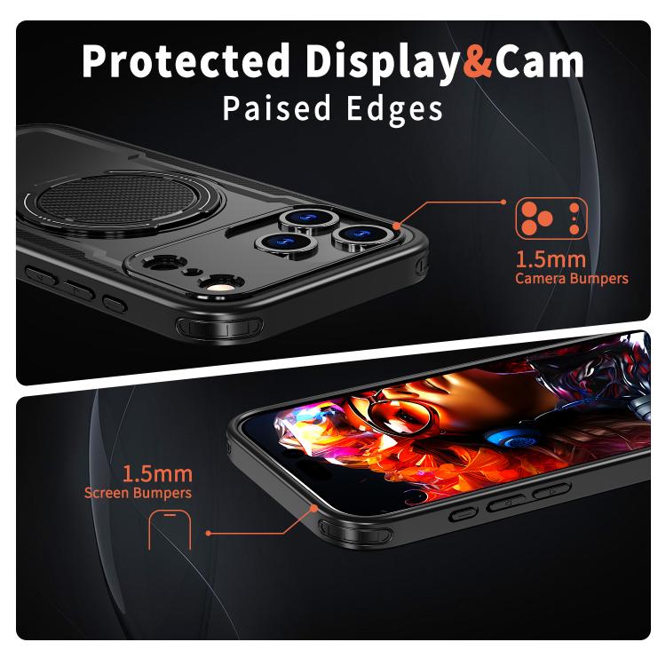 Custodia per telefono Kalebol in metallo con rotazione a 360 gradi e supporto MagSafe., For iPhone 18 Pro, For iPhone 18 Pro Max, For iPhone 17 Pro Max, For iPhone 17 Pro