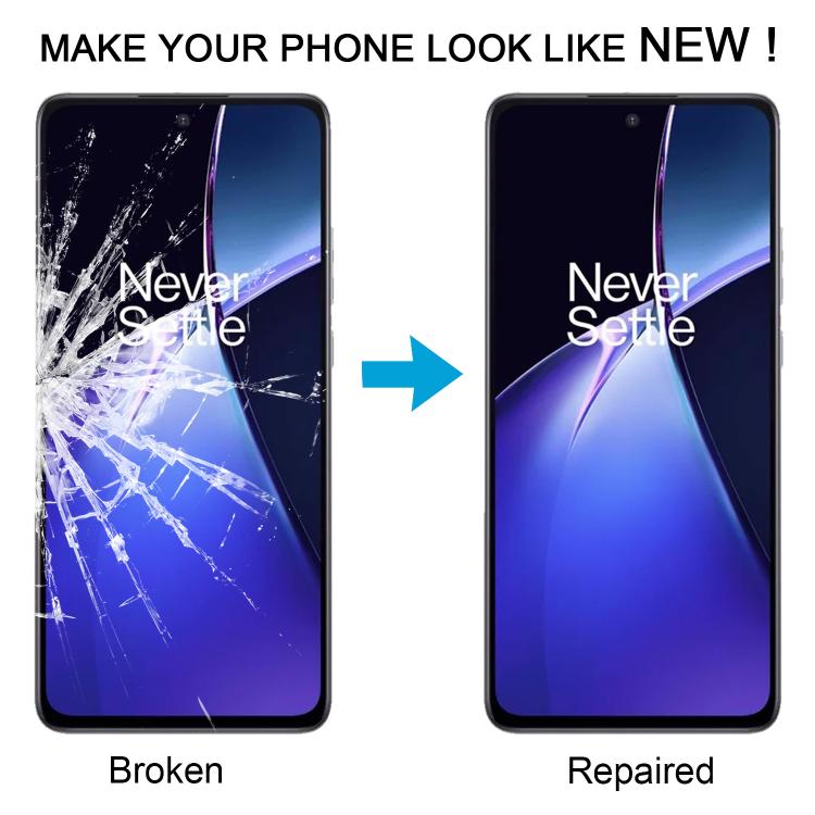 Lente esterna in vetro dello schermo frontale con adesivo OCA otticamente trasparente, For OnePlus Nord CE4 Lite, For OnePlus 12R, For OnePlus Nord CE 3 Lite 5G
