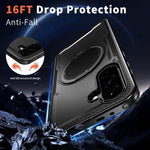 Custodia per telefono Kalebol in metallo con rotazione a 360 gradi e supporto MagSafe., For Galaxy A57 5G, For Galaxy A37 5G, For Galaxy A27 5G, For Galaxy A07 4G / 5G