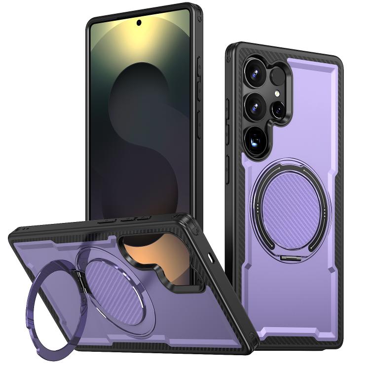 Custodia per telefono Kalebol in metallo con rotazione a 360 gradi e MagSafe., For Galaxy S25+ 5G, For Galaxy S25 Ultra 5G, For Galaxy S24 FE 5G, For Galaxy S24 Ultra 5G