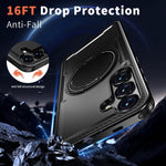 Custodia per telefono Kalebol in metallo con rotazione a 360 gradi e MagSafe., For Galaxy S25+ 5G, For Galaxy S25 Ultra 5G, For Galaxy S24 FE 5G, For Galaxy S24 Ultra 5G
