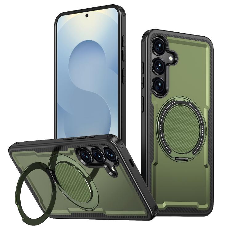 Custodia per telefono Kalebol in metallo con rotazione a 360 gradi e MagSafe., For Galaxy S25+ 5G, For Galaxy S25 Ultra 5G, For Galaxy S24 FE 5G, For Galaxy S24 Ultra 5G