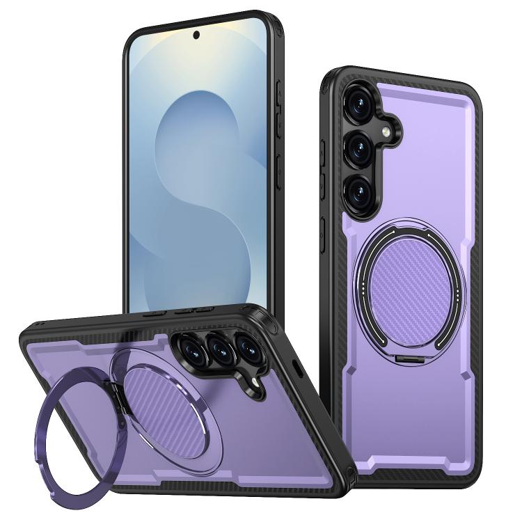 Custodia per telefono Kalebol in metallo con rotazione a 360 gradi e MagSafe., For Galaxy S25+ 5G, For Galaxy S25 Ultra 5G, For Galaxy S24 FE 5G, For Galaxy S24 Ultra 5G