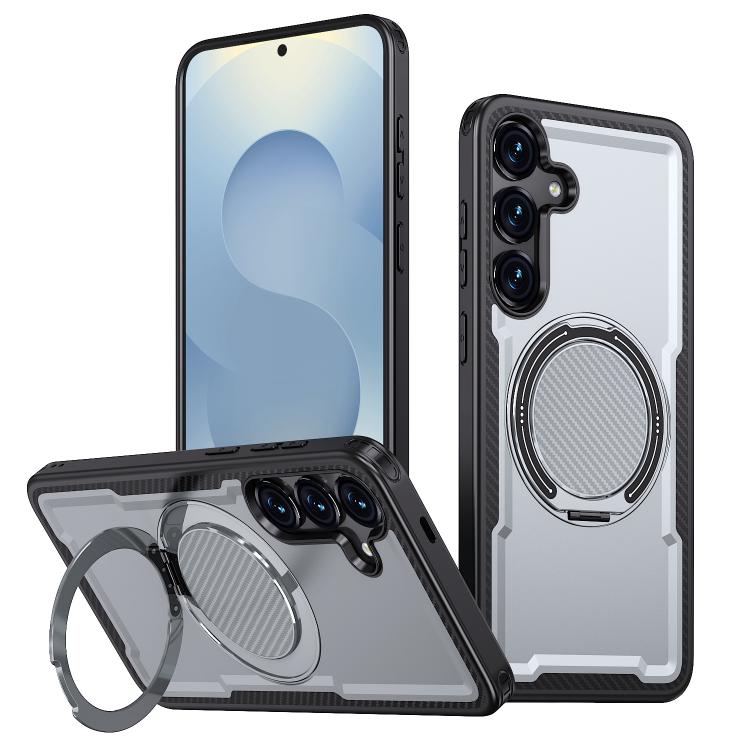 Custodia per telefono Kalebol in metallo con rotazione a 360 gradi e MagSafe., For Galaxy S25+ 5G, For Galaxy S25 Ultra 5G, For Galaxy S24 FE 5G, For Galaxy S24 Ultra 5G