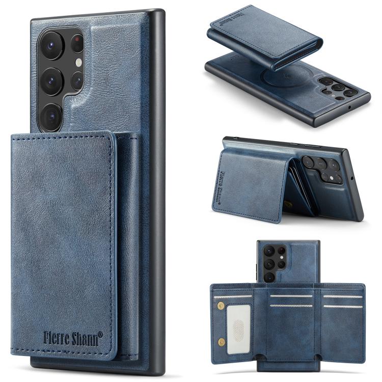 Fierre Shann Portafoglio 2 in 1 con slot per carte RFID e custodia MagSafe per telefono, For Samsung Galaxy S24+ 5G, For Samsung Galaxy S24 5G, For Samsung Galaxy S23 Ultra 5G, For Samsung Galaxy S23+ 5G