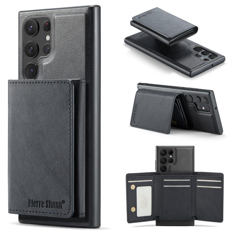 Fierre Shann Portafoglio 2 in 1 con slot per carte RFID e custodia MagSafe per telefono, For Samsung Galaxy S24+ 5G, For Samsung Galaxy S24 5G, For Samsung Galaxy S23 Ultra 5G, For Samsung Galaxy S23+ 5G