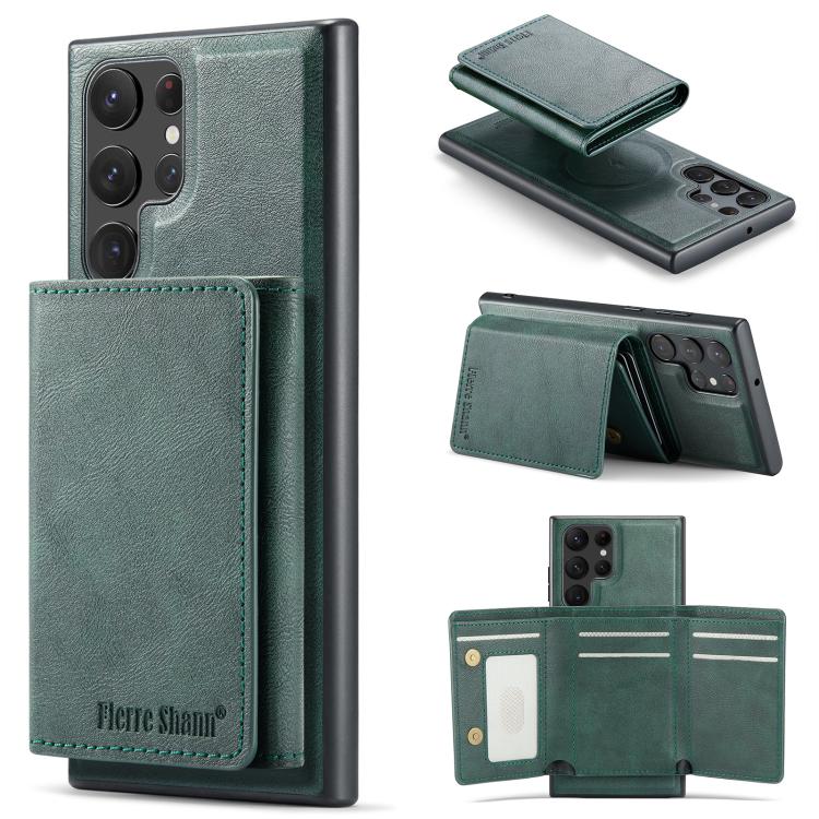 Fierre Shann Portafoglio 2 in 1 con slot per carte RFID e custodia MagSafe per telefono, For Samsung Galaxy S25 5G, For Samsung Galaxy S25+ 5G, For Samsung Galaxy S24 FE 5G, For Samsung Galaxy S24 Ultra 5G