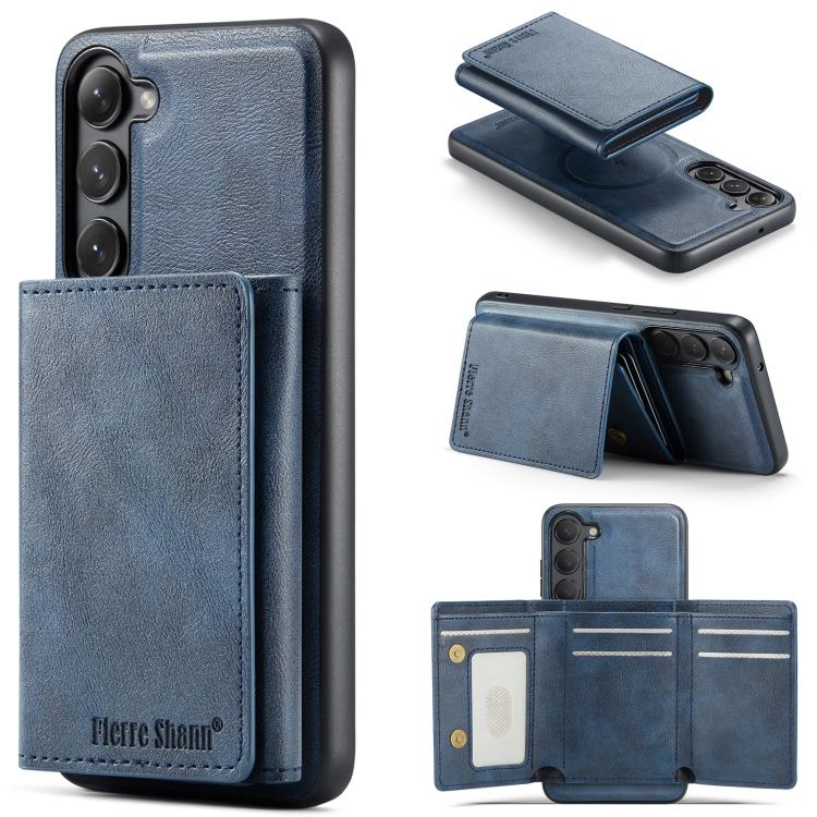 Fierre Shann Portafoglio 2 in 1 con slot per carte RFID e custodia MagSafe per telefono, For Samsung Galaxy S24+ 5G, For Samsung Galaxy S24 5G, For Samsung Galaxy S23 Ultra 5G, For Samsung Galaxy S23+ 5G