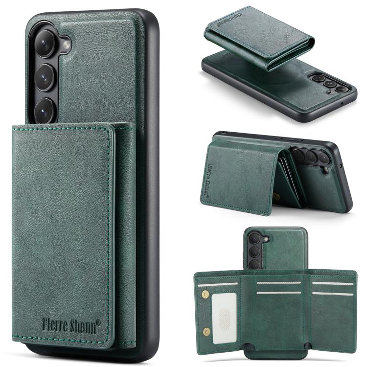 Fierre Shann Portafoglio 2 in 1 con slot per carte RFID e custodia MagSafe per telefono, For Samsung Galaxy S24+ 5G, For Samsung Galaxy S24 5G, For Samsung Galaxy S23 Ultra 5G, For Samsung Galaxy S23+ 5G