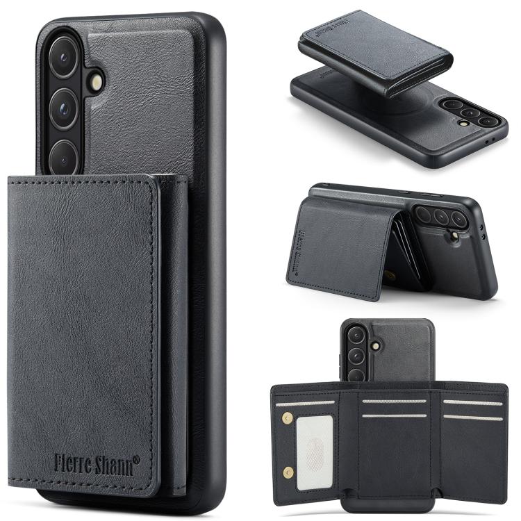 Fierre Shann Portafoglio 2 in 1 con slot per carte RFID e custodia MagSafe per telefono, For Samsung Galaxy S25 5G, For Samsung Galaxy S25+ 5G, For Samsung Galaxy S24 FE 5G, For Samsung Galaxy S24 Ultra 5G