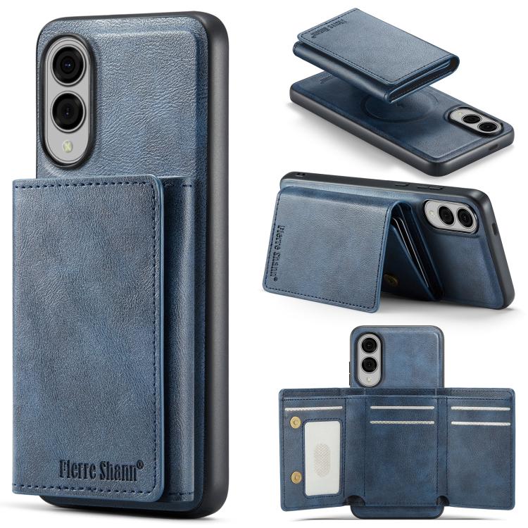 Fierre Shann Portafoglio 2 in 1 con slot per carte RFID e custodia MagSafe per telefono, For Samsung Galaxy S26+ 5G, For Samsung Galaxy S26 Ultra 5G, For Samsung Galaxy S26 5G, For Samsung Galaxy S25 Edge 5G
