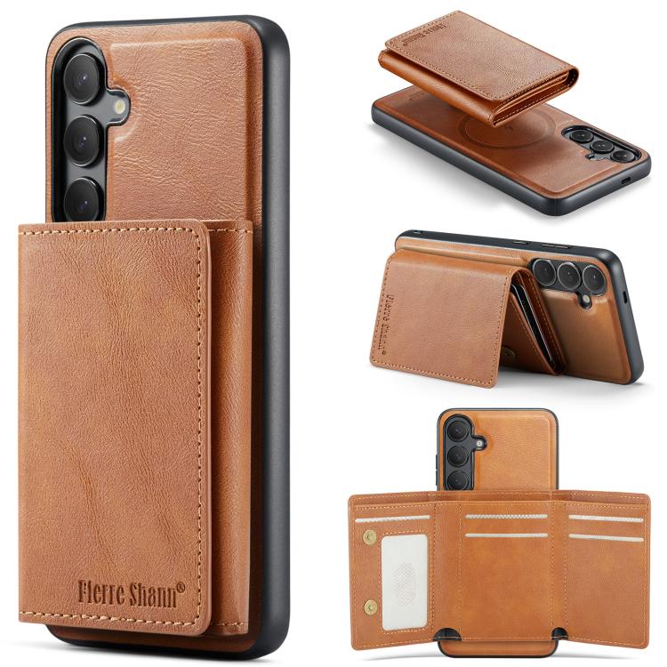 Fierre Shann Portafoglio 2 in 1 con slot per carte RFID e custodia MagSafe per telefono, For Samsung Galaxy S24+ 5G, For Samsung Galaxy S24 5G, For Samsung Galaxy S23 Ultra 5G, For Samsung Galaxy S23+ 5G