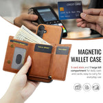 Fierre Shann Portafoglio 2 in 1 con slot per carte RFID e custodia MagSafe per telefono, For Samsung Galaxy S24+ 5G, For Samsung Galaxy S24 5G, For Samsung Galaxy S23 Ultra 5G, For Samsung Galaxy S23+ 5G