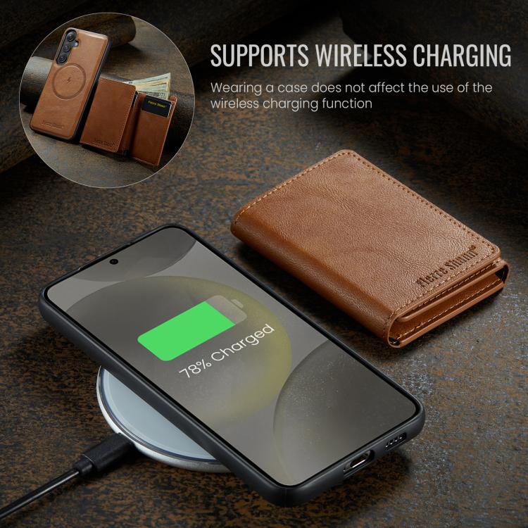 Fierre Shann Portafoglio 2 in 1 con slot per carte RFID e custodia MagSafe per telefono, For Samsung Galaxy S24+ 5G, For Samsung Galaxy S24 5G, For Samsung Galaxy S23 Ultra 5G, For Samsung Galaxy S23+ 5G