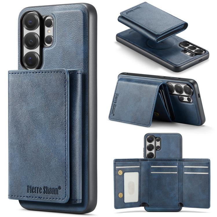 Fierre Shann Portafoglio 2 in 1 con slot per carte RFID e custodia MagSafe per telefono, For Samsung Galaxy S26+ 5G, For Samsung Galaxy S26 Ultra 5G, For Samsung Galaxy S26 5G, For Samsung Galaxy S25 Edge 5G