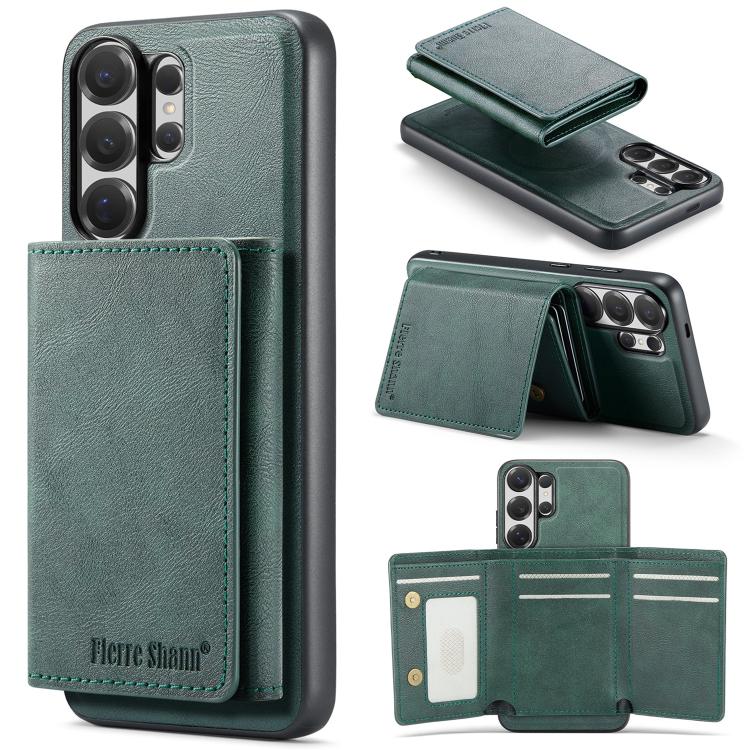 Fierre Shann Portafoglio 2 in 1 con slot per carte RFID e custodia MagSafe per telefono, For Samsung Galaxy S26+ 5G, For Samsung Galaxy S26 Ultra 5G, For Samsung Galaxy S26 5G, For Samsung Galaxy S25 Edge 5G