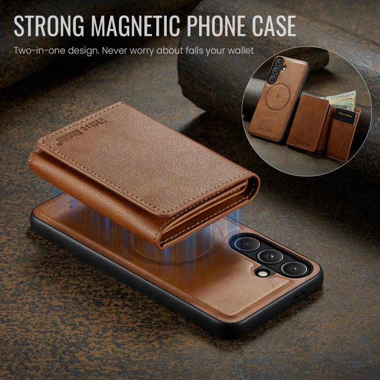 Fierre Shann Portafoglio 2 in 1 con slot per carte RFID e custodia MagSafe per telefono, For Samsung Galaxy S26+ 5G, For Samsung Galaxy S26 Ultra 5G, For Samsung Galaxy S26 5G, For Samsung Galaxy S25 Edge 5G
