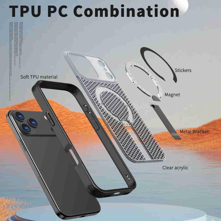 Custodia per telefono Kalebol Honeycomb con sistema di raffreddamento a nido d'ape e supporto MagSafe., For iPhone 17 Pro, For iPhone 17, For iPhone Air, For iPhone 16 Pro Max