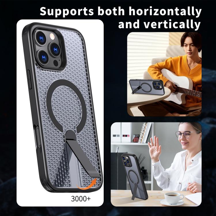 Custodia per telefono Kalebol Honeycomb con sistema di raffreddamento a nido d'ape e supporto MagSafe., For iPhone 15 Pro, For iPhone 15 Plus, For iPhone 15, For iPhone 14 Plus