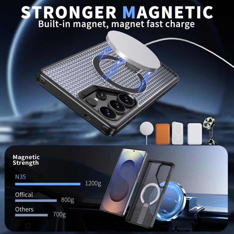 Custodia per telefono Kalebol Honeycomb con sistema di raffreddamento a nido d'ape e supporto MagSafe., For Galaxy S25 Ultra 5G, For Galaxy S24 FE 5G, For Galaxy S24 Ultra 5G, For Galaxy S24+ 5G