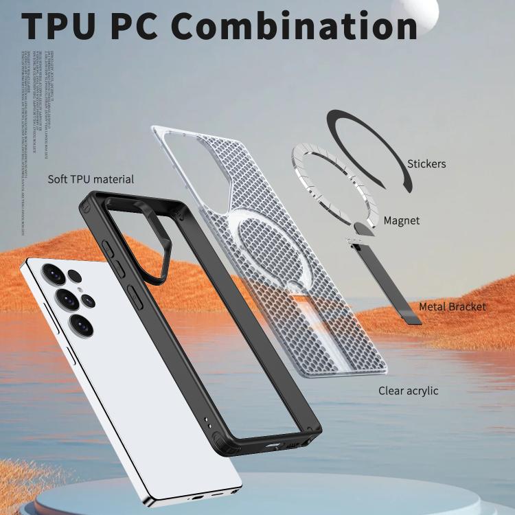 Custodia per telefono Kalebol Honeycomb con sistema di raffreddamento a nido d'ape e supporto MagSafe., For Galaxy S25 Ultra 5G, For Galaxy S24 FE 5G, For Galaxy S24 Ultra 5G, For Galaxy S24+ 5G