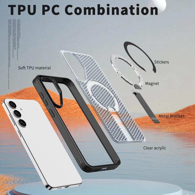 Custodia per telefono Kalebol Honeycomb con sistema di raffreddamento a nido d'ape e supporto MagSafe., For Galaxy S24 5G, For Galaxy S23 Ultra 5G, For Galaxy S23+ 5G