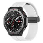 Cinturino per orologio in silicone nero con fibbia pieghevole e scanalatura piatta xDfind, For Amazfit T-Rex 3