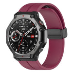 Cinturino per orologio in silicone nero con fibbia pieghevole e scanalatura piatta xDfind, For Amazfit T-Rex 3