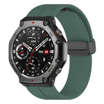 Cinturino per orologio in silicone nero con fibbia pieghevole e scanalatura piatta xDfind, For Amazfit T-Rex 3
