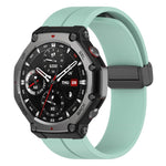 Cinturino per orologio in silicone nero con fibbia pieghevole e scanalatura piatta xDfind, For Amazfit T-Rex 3