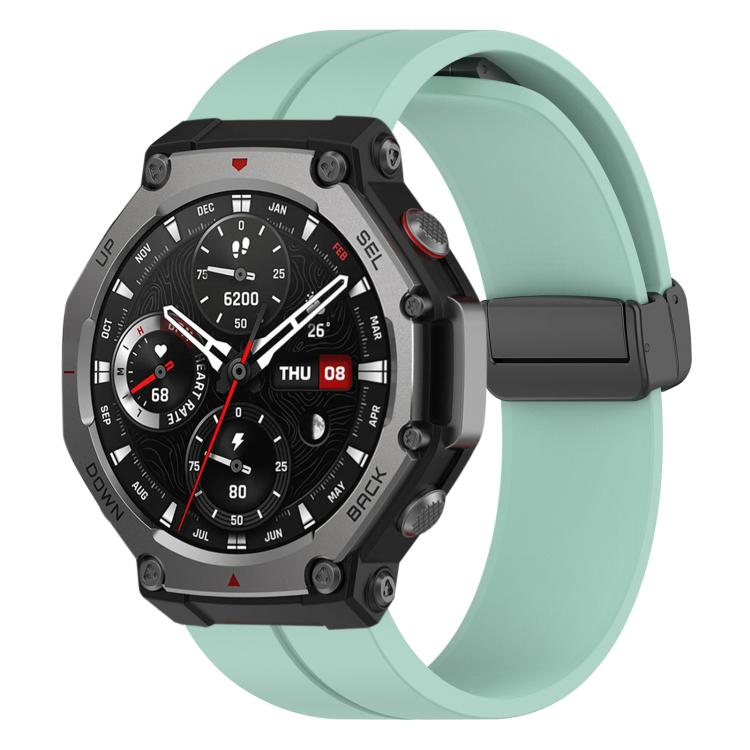 Cinturino per orologio in silicone nero con fibbia pieghevole e scanalatura piatta xDfind, For Amazfit T-Rex 3