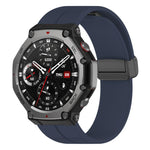 Cinturino per orologio in silicone nero con fibbia pieghevole e scanalatura piatta xDfind, For Amazfit T-Rex 3