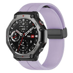 Cinturino per orologio in silicone nero con fibbia pieghevole e scanalatura piatta xDfind, For Amazfit T-Rex 3