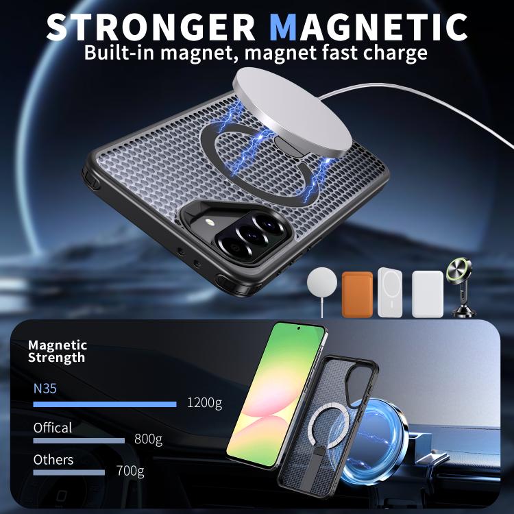 Custodia per telefono Kalebol Honeycomb con sistema di raffreddamento a nido d'ape e supporto MagSafe., For Galaxy A36 5G, For Galaxy A16 5G, For Galaxy A15 5G, For Galaxy A55 5G